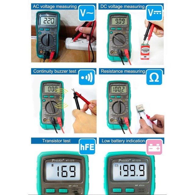 PROSKIT ψηφιακό πολύμετρο MT-1210, μέτρηση AC/DC PROSKIT ψηφιακό πολύμετρο MT-1210, μέτρηση AC/DC