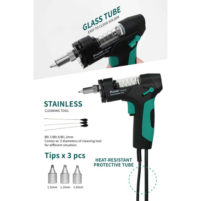 PROSKIT σταθμός αποκόλλησης SS-331NB με πιστόλι, 160-480°C PROSKIT σταθμός αποκόλλησης SS-331NB με πιστόλι, 160-480°C