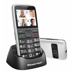 POWERTECH κινητό τηλέφωνο Sentry Eco V2, dual SIM, πλήκτρο SOS, λευκό