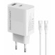 POWERTECH φορτιστής τοίχου PT-1635 με καλώδιο, USB/USB-C, 20W, λευκός POWERTECH φορτιστής τοίχου PT-1635 με καλώδιο, USB/USB-C, 20W, λευκός