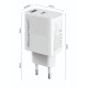 POWERTECH φορτιστής τοίχου PT-1636 με καλώδιο, USB/USB-C, 30W, GaN, λευκός POWERTECH φορτιστής τοίχου PT-1636 με καλώδιο, USB/USB-C, 30W, GaN, λευκός