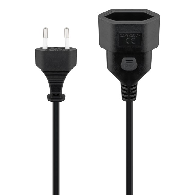 GOOBAY μπαλαντέζα προέκταση ρεύματος 50510, Europlug, 2x 0.75mm², 5m, μαύρη GOOBAY μπαλαντέζα προέκταση ρεύματος 50510, Europlug, 2x 0.75mm², 5m, μαύρη