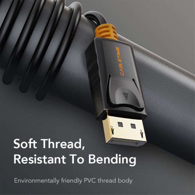 CABLETIME καλώδιο DisplayPort CT-AV585-01G, 4K/60Hz, 3m, μαύρο CABLETIME καλώδιο DisplayPort CT-AV585-01G, 4K/60Hz, 3m, μαύρο