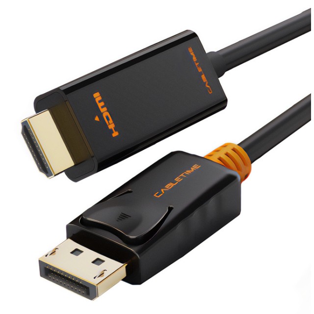 CABLETIME καλώδιο DisplayPort σε HDMI CT-AV585-02G, 1080p/60Hz, 1.8m, μαύρο CABLETIME καλώδιο DisplayPort σε HDMI CT-AV585-02G, 1080p/60Hz, 1.8m, μαύρο