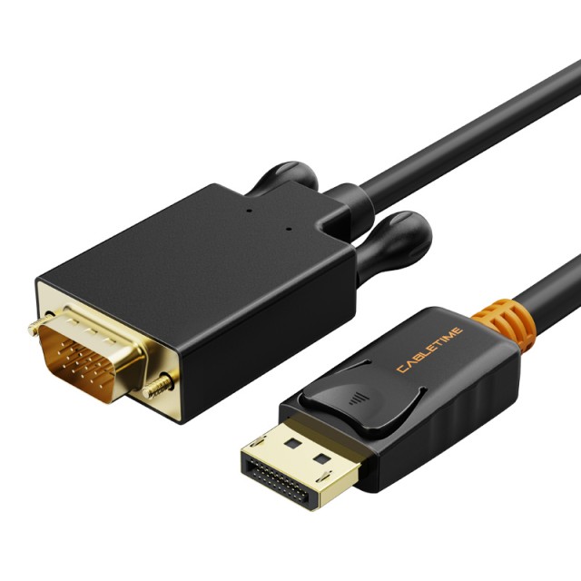 CABLETIME καλώδιο DisplayPort σε VGA CT-AV585-04G, 1080p, 1.8m, μαύρο CABLETIME καλώδιο DisplayPort σε VGA CT-AV585-04G, 1080p, 1.8m, μαύρο