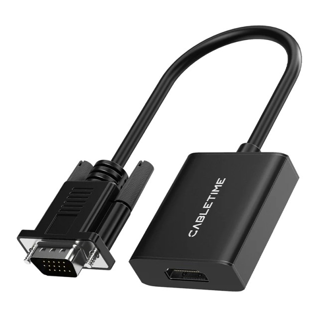 CABLETIME αντάπτορας VGA σε HDMI CT-AV582-VGAH με 3.5mm & micro USB, 1080p/60Hz, μαύρος CABLETIME αντάπτορας VGA σε HDMI CT-AV582-VGAH με 3.5mm & micro USB, 1080p/60Hz, μαύρος
