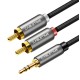 CABLETIME καλώδιο ήχου 3.5mm σε 2x RCA CT-AV314-P12G, 5m, μαύρο