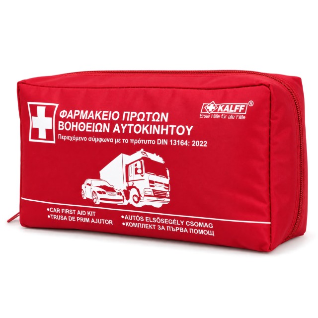 KALFF kit πρώτων βοηθειών για οχήματα FK7151-99, DIN 13164-2022, κόκκινο