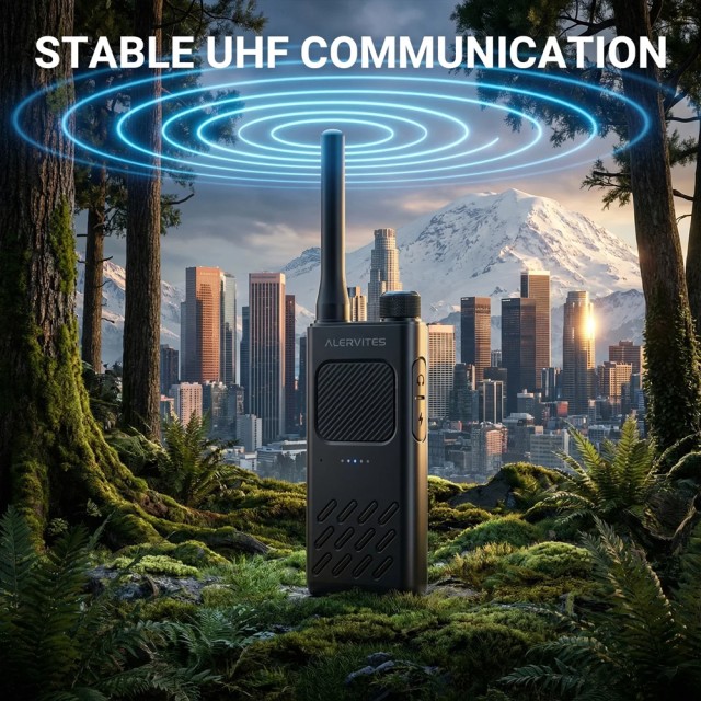 ALERVITES ασύρματος πομποδέκτης AT2, 2W, UHF 400-480MHz, Bluetooth, γκρι
