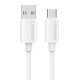 USAMS καλώδιο USB-C σε USB SJ786, σιλικόνης, 3A, 480Mbps, 1m, λευκό
