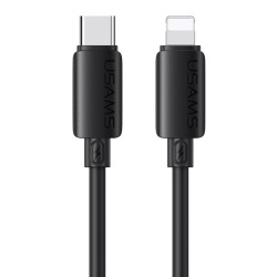 USAMS καλώδιο Lightning σε USB-C SJ788, σιλικόνης, 30W, 480Mbps, 1m, μαύρο