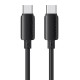 USAMS καλώδιο USB-C SJ787, σιλικόνης, 60W, 480Mbps, 1m, μαύρο