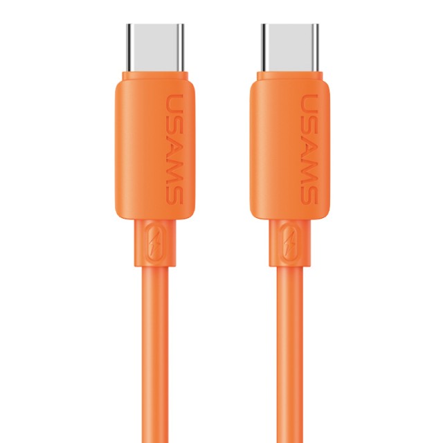 USAMS καλώδιο USB-C SJ787, σιλικόνης, 60W, 480Mbps, 1m, πορτοκαλί