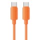 USAMS καλώδιο USB-C SJ787, σιλικόνης, 60W, 480Mbps, 1m, πορτοκαλί