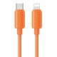 USAMS καλώδιο Lightning σε USB-C SJ788, σιλικόνης, 30W, 480Mbps, 1m, πορτοκαλί