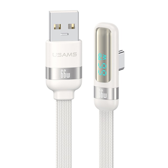 USAMS καλώδιο USB-C σε USB US-SJ651, 66W, 480Mbps, flat, 1.2m, λευκό