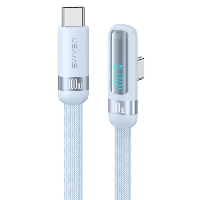 USAMS καλώδιο USB-C US-SJ653, 100W, 480Mbps, flat, 1.2m, μπλε