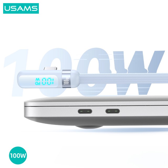 USAMS καλώδιο USB-C US-SJ653, 100W, 480Mbps, flat, 1.2m, μωβ USAMS καλώδιο USB-C US-SJ653, 100W, 480Mbps, flat, 1.2m, μωβ