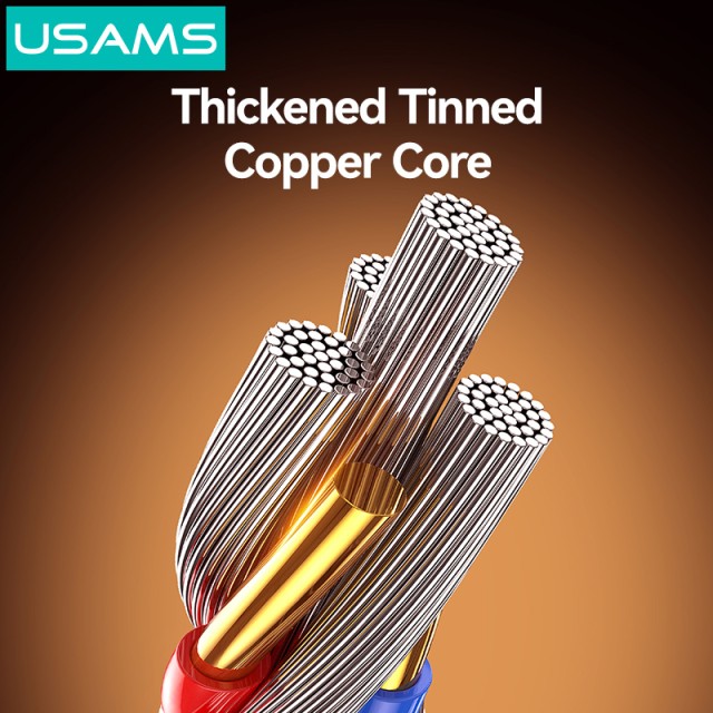 USAMS καλώδιο Lightning σε USB-C SJ776, 30W, 480Mbps, 1.2m, μαύρο