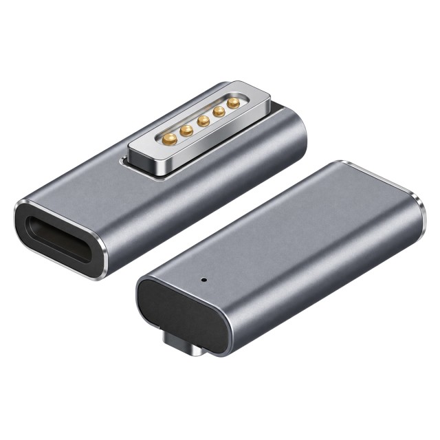POWERTECH αντάπτορας τροφοδοσίας laptop YX-MS2-ANG, USB-C σε Magsafe 2, γωνιακός, ασημί POWERTECH αντάπτορας τροφοδοσίας laptop YX-MS2-ANG, USB-C σε Magsafe 2, γωνιακός, ασημί