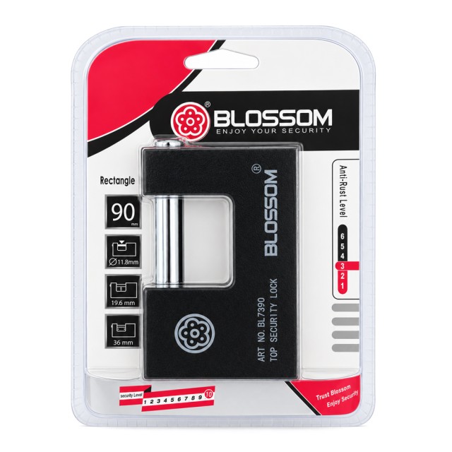 BLOSSOM λουκέτο τάκου με κλειδί BL7390, 90mm BLOSSOM λουκέτο τάκου με κλειδί BL7390, 90mm