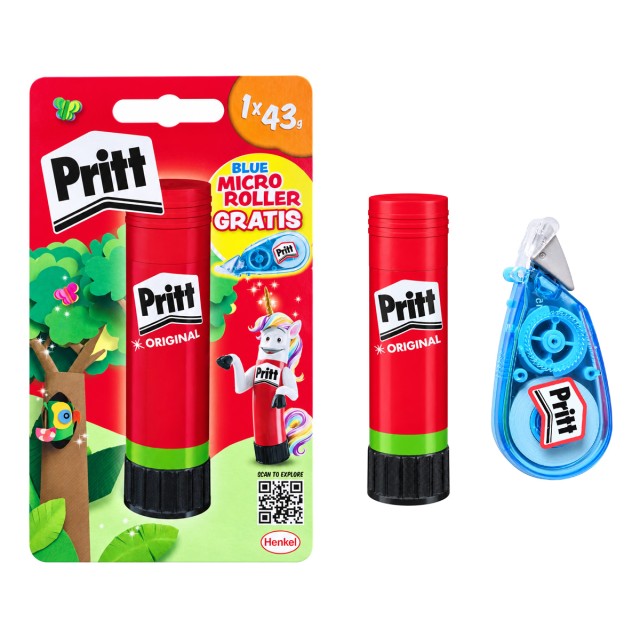 PRITT σετ κόλλα stick Original & διορθωτική ταινία, 43g, 5mmx6m, διάφανη PRITT σετ κόλλα stick Original & διορθωτική ταινία, 43g, 5mmx6m, διάφανη