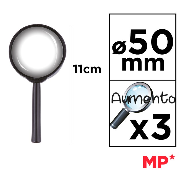 MP μεγεθυντικός φακός PA170, x3, 50mm, πλαστικός με γυάλινο φακό, μαύρος MP μεγεθυντικός φακός PA170, x3, 50mm, πλαστικός με γυάλινο φακό, μαύρος