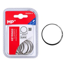 MP σετ μεταλλικοί κρίκοι κλειδιών PA354-3, 35mm, 5τμχ MP σετ μεταλλικοί κρίκοι κλειδιών PA354-3, 35mm, 5τμχ