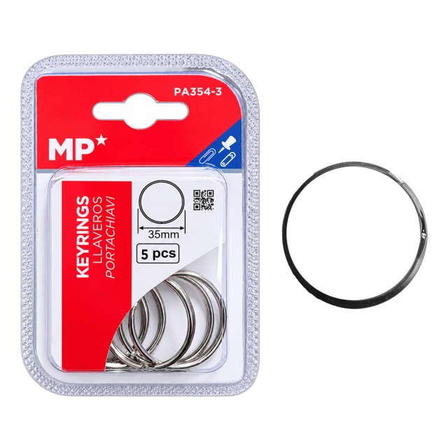 MP σετ μεταλλικοί κρίκοι κλειδιών PA354-3, 35mm, 5τμχ MP σετ μεταλλικοί κρίκοι κλειδιών PA354-3, 35mm, 5τμχ