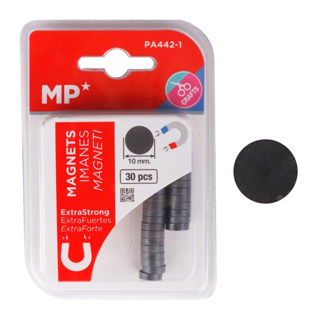 MP σετ μαγνήτες PA442-1, στρογγυλοί, 10mm, ανθρακί, 30τμχ MP σετ μαγνήτες PA442-1, στρογγυλοί, 10mm, ανθρακί, 30τμχ
