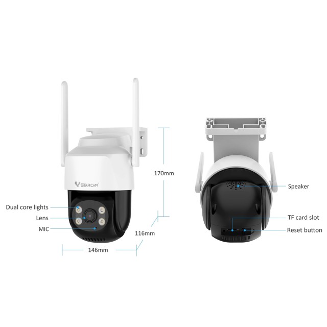 VSTARCAM smart κάμερα CS622, 3MP, WiFi, PTZ, SD, IP66 VSTARCAM smart κάμερα CS622, 3MP, WiFi, PTZ, SD, IP66