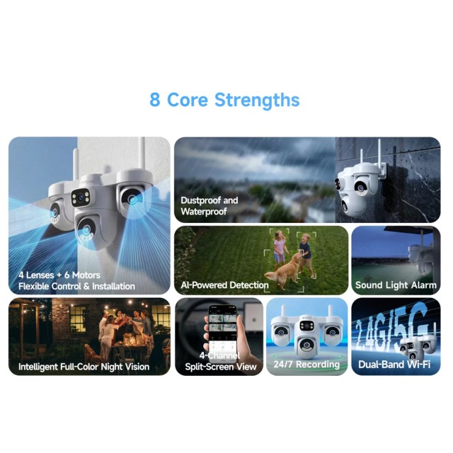 VSTARCAM smart κάμερα CS623FR, four-lens, 2MP, WiFi, PTZ, SD, IP66 VSTARCAM smart κάμερα CS623FR, four-lens, 2MP, WiFi, PTZ, SD, IP66