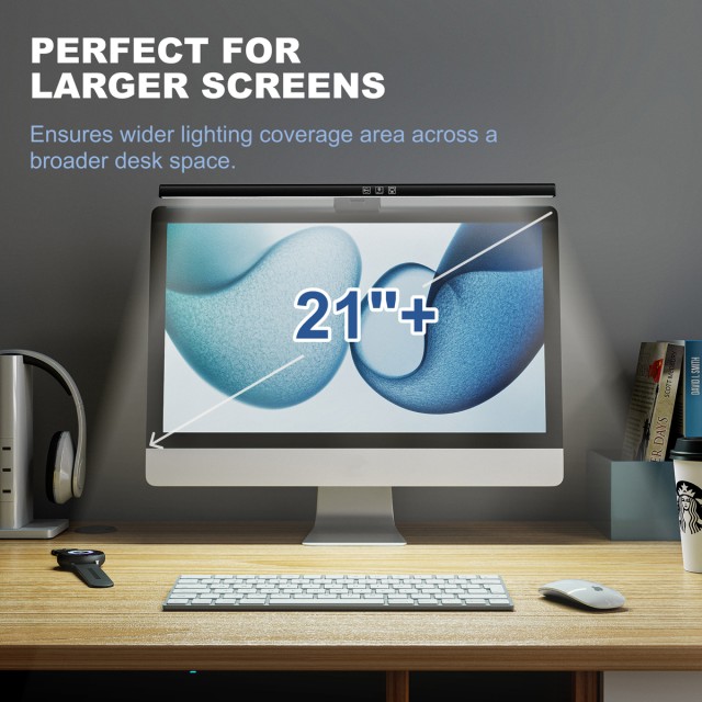 LUMIVIDA φωτιστικό οθόνης LDL16-11LV, 21"+, ρυθμιζόμενη φωτεινότητα & θερμοκρασία χρώματος, μαύρο
