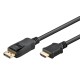 GOOBAY καλώδιο DisplayPort σε HDMI 80522, 4K/60Hz, 18 Gbps, 3m, μαύρο