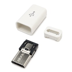 POWERTECH βύσμα micro USB CAB-U164, 480Mbps, λευκό