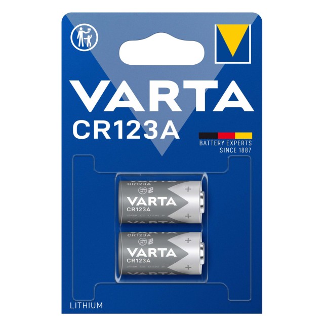 VARTA μπαταρία λιθίου CR123A, 3V, 2τμχ