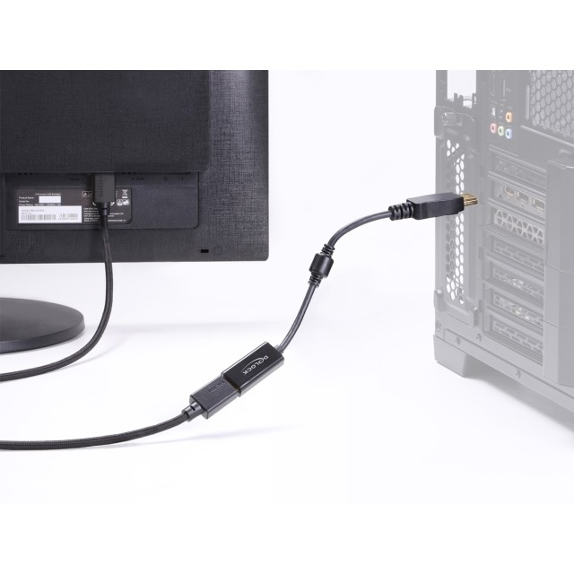 DELOCK αντάπτορας DisplayPort σε HDMI 63006, 4K/60Hz, active, μαύρος