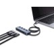 DELOCK USB-C hub 64384 με διακόπτες, 4x θυρών, 10Gbps, USB-C σύνδεση, γκρι