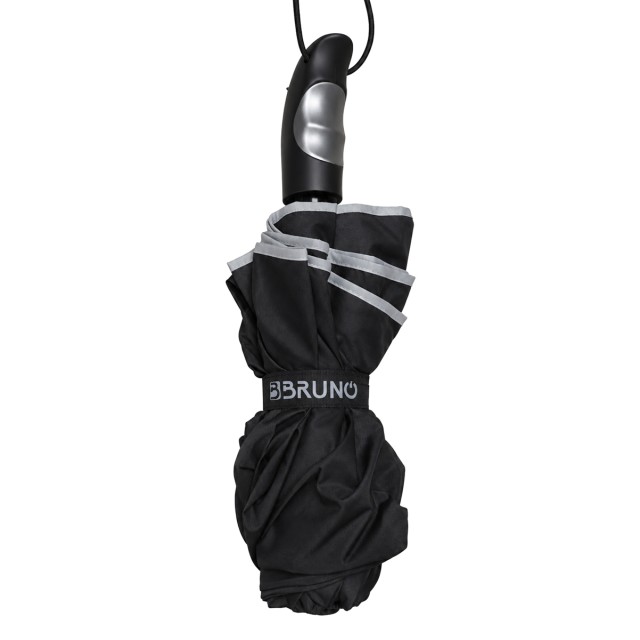BRUNO ομπρέλα βροχής BRN-0322, σπαστή, αυτόματη, Φ98cm, αντιανεμική, με θήκη, μαύρη