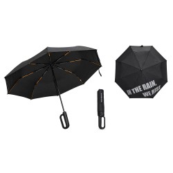 BRUNO ομπρέλα βροχής BRN-0324, σπαστή, αυτόματη, Φ105cm, αντιανεμική, UV προστασία, με θήκη, μαύρη