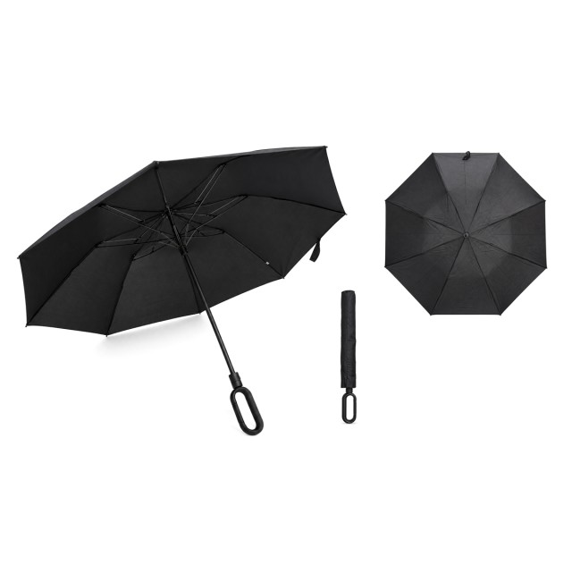 BRUNO ομπρέλα βροχής BRN-0325, σπαστή, αυτόματη, Φ104cm, αντιανεμική, με θήκη, μαύρη