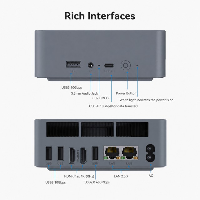 BEELINK mini PC EQi13, Intel i5-13420H, 16GB, 500GB M.2, Windows 11 Pro