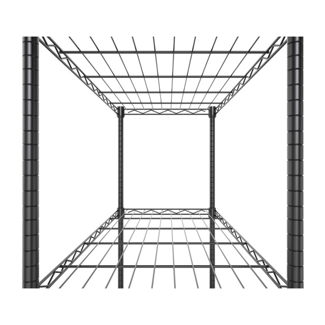HOME USE μεταλλική ραφιέρα HUH-0270 με 5 ράφια, 90x35x175cm, μαύρη