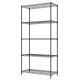 HOME USE μεταλλική ραφιέρα HUH-0270 με 5 ράφια, 90x35x175cm, μαύρη