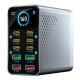 POWERTECH σταθμός φόρτισης PT-1687, 4x USB & 6x USB-C, GaN, 165W, γκρι