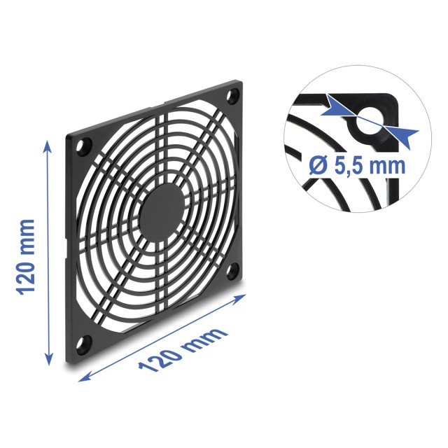 DELOCK σχάρα για 120mm ανεμιστήρα 67664, πλαστική, μαύρη DELOCK σχάρα για 120mm ανεμιστήρα 67664, πλαστική, μαύρη