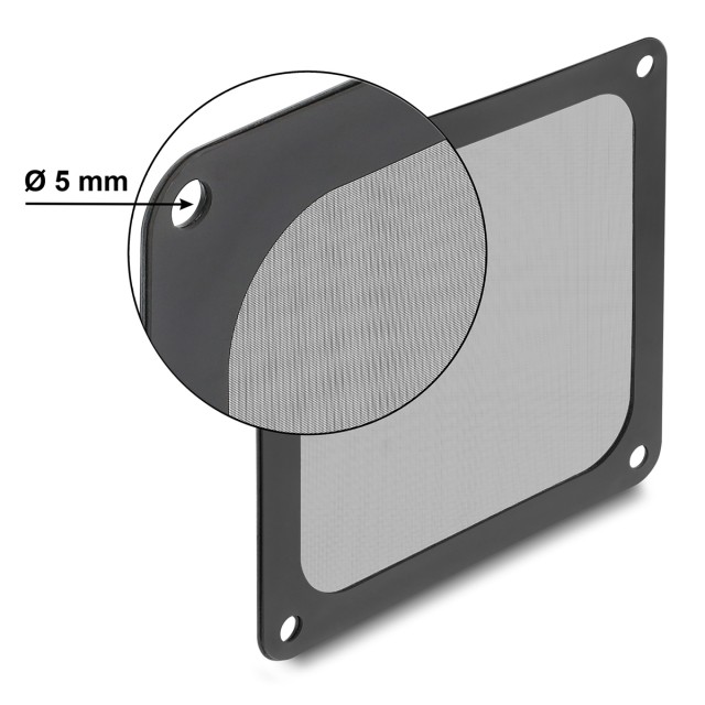 DELOCK φίλτρο σκόνης για 120mm ανεμιστήρα 67717, μαγνητικό, μαύρο