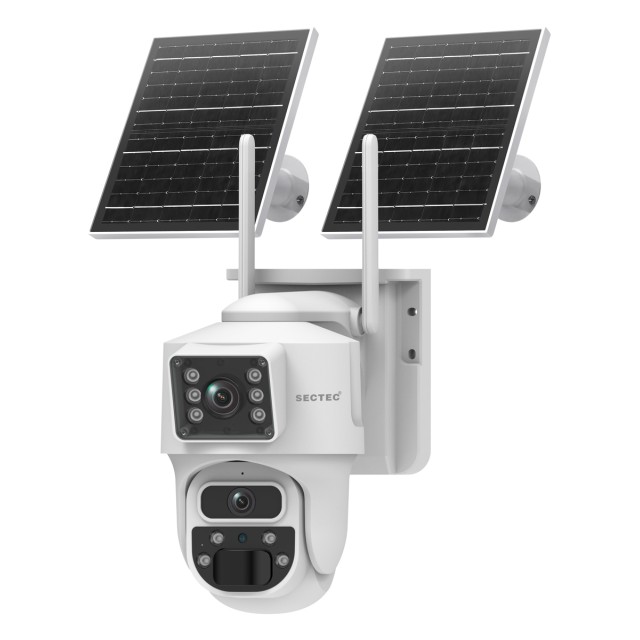 SECTEC smart ηλιακή κάμερα ST-537-6MAOV, dual lens, 3MP, WiFi, SD, PTZ, IP66