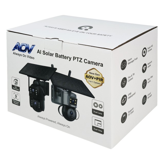 SECTEC smart ηλιακή κάμερα ST-538-6MAOV, dual lens, 3MP, WiFi, SD, PTZ, IP66