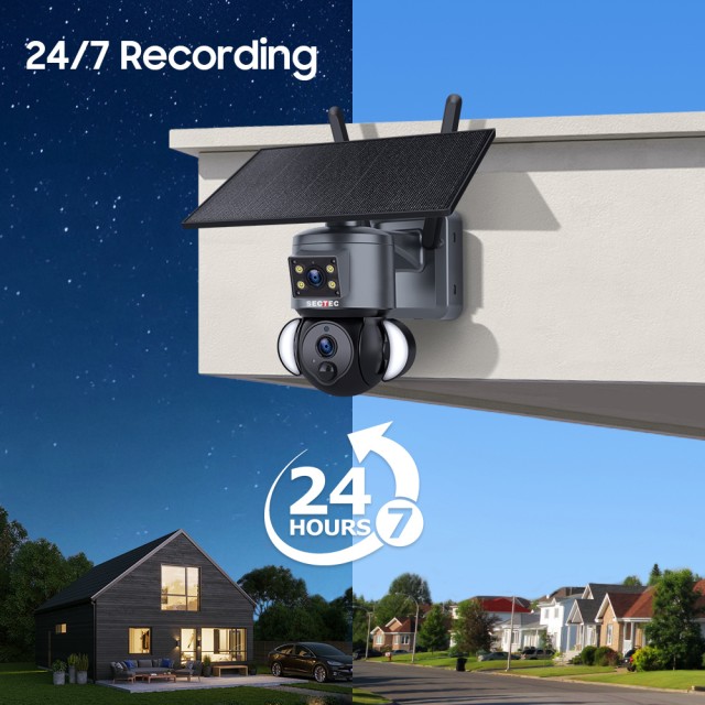 SECTEC smart ηλιακή κάμερα ST-538-6MAOV-4G-EU, dual lens, 3MP, 4G, SD, PTZ, IP66 SECTEC smart ηλιακή κάμερα ST-538-6MAOV-4G-EU, dual lens, 3MP, 4G, SD, PTZ, IP66